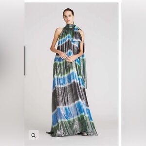 Halston Elizabeth Printed Lurex Gown